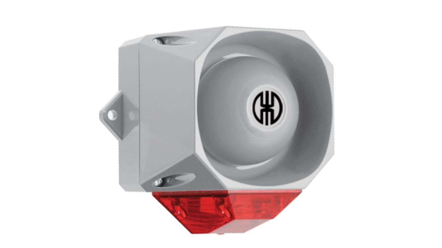 Werma 439 Series Red Sounder Beacon, 9 → 60 V, IP65, Wall Mount, 105dB at 1 Metre