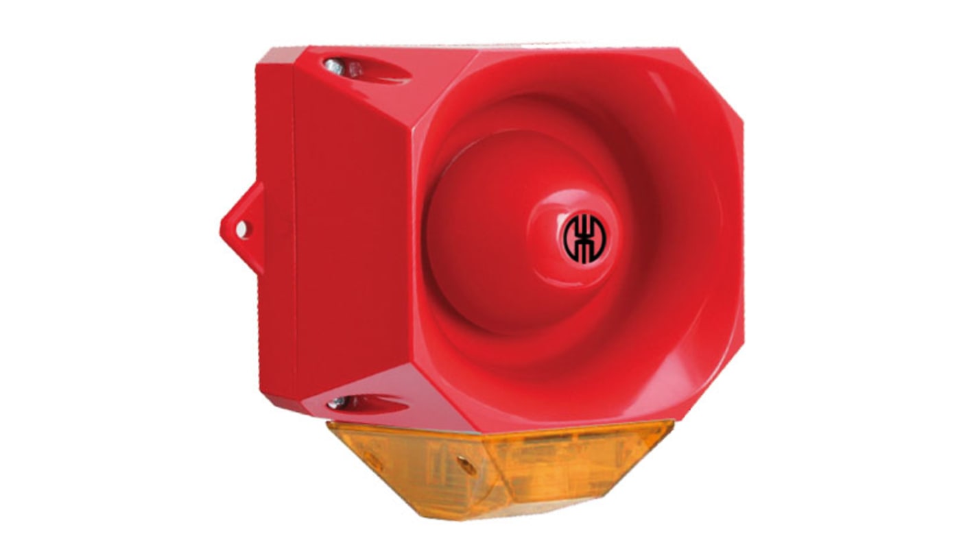 Indicator luminoso y acústico Xenón Werma 441, 230 V, Rojo/Amarillo, Intermitente, 98dB @ 1m, IP65