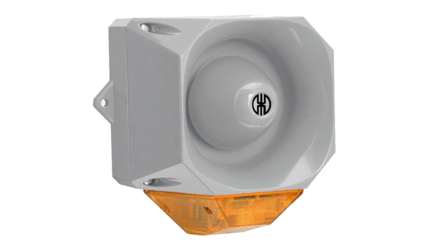 Werma 441 Series Yellow Sounder Beacon, 230 V, IP65, Wall Mount, 98dB at 1 Metre