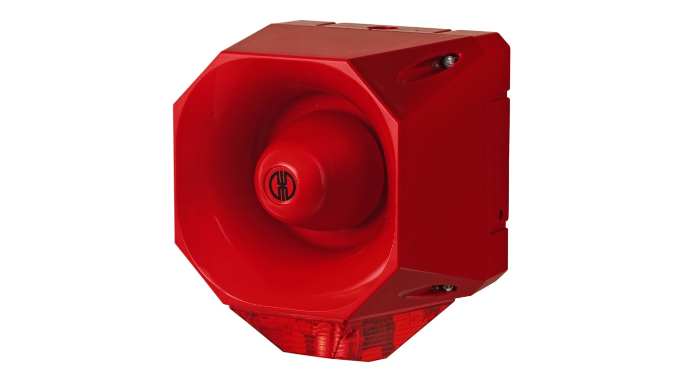 Werma 442 Series Red Sounder Beacon, 18 → 30 V, IP65, Wall Mount, 120dB at 1 Metre
