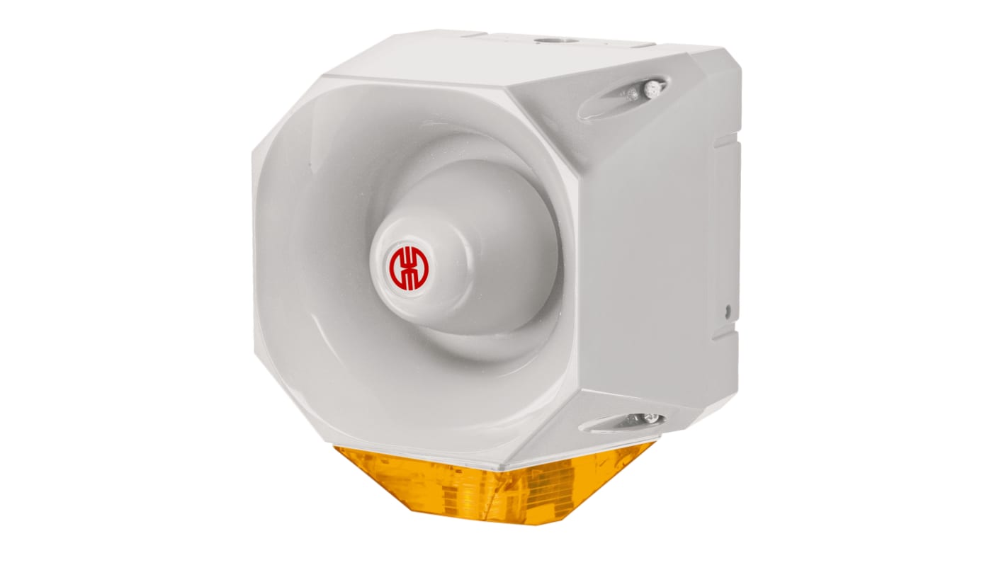 Werma 442 Series Yellow Sounder Beacon, 18 → 30 V, IP65, Wall Mount, 120dB at 1 Metre