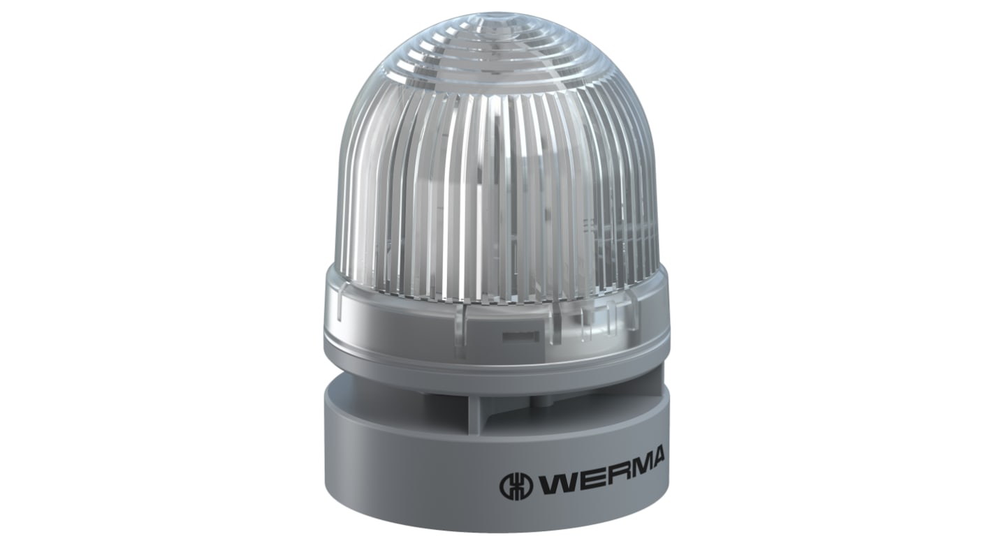Werma 460 Series Clear Sounder Beacon, 115 → 230 V, IP65, Wall Mount, 98dB at 1 Metre