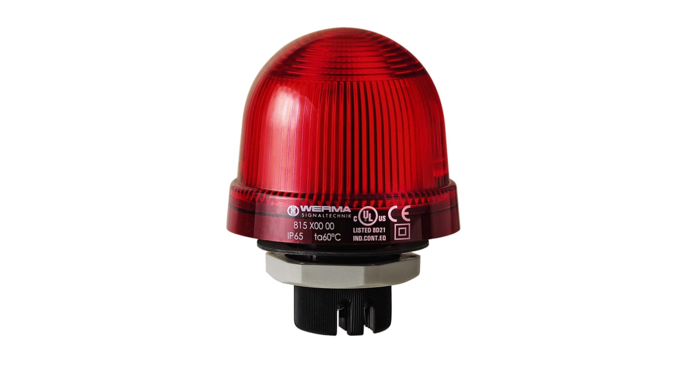 Indicador luminoso Werma serie 816, efecto Luz continua, LED, Rojo, alim. 24 V