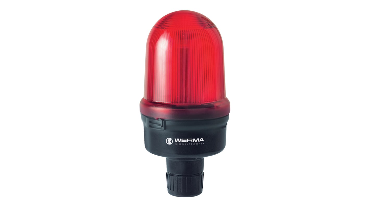 Werma 829 Series Red Continuous lighting Beacon, 24 V, Tube Mounting, LED Bulb