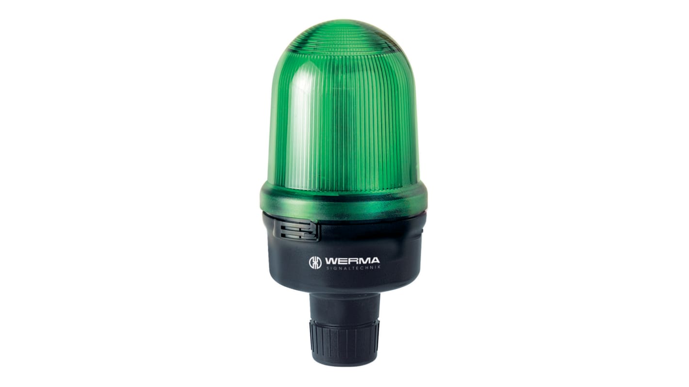 Werma 829 Series Green Continuous lighting Beacon, 115 V, Tube Mounting, LED Bulb