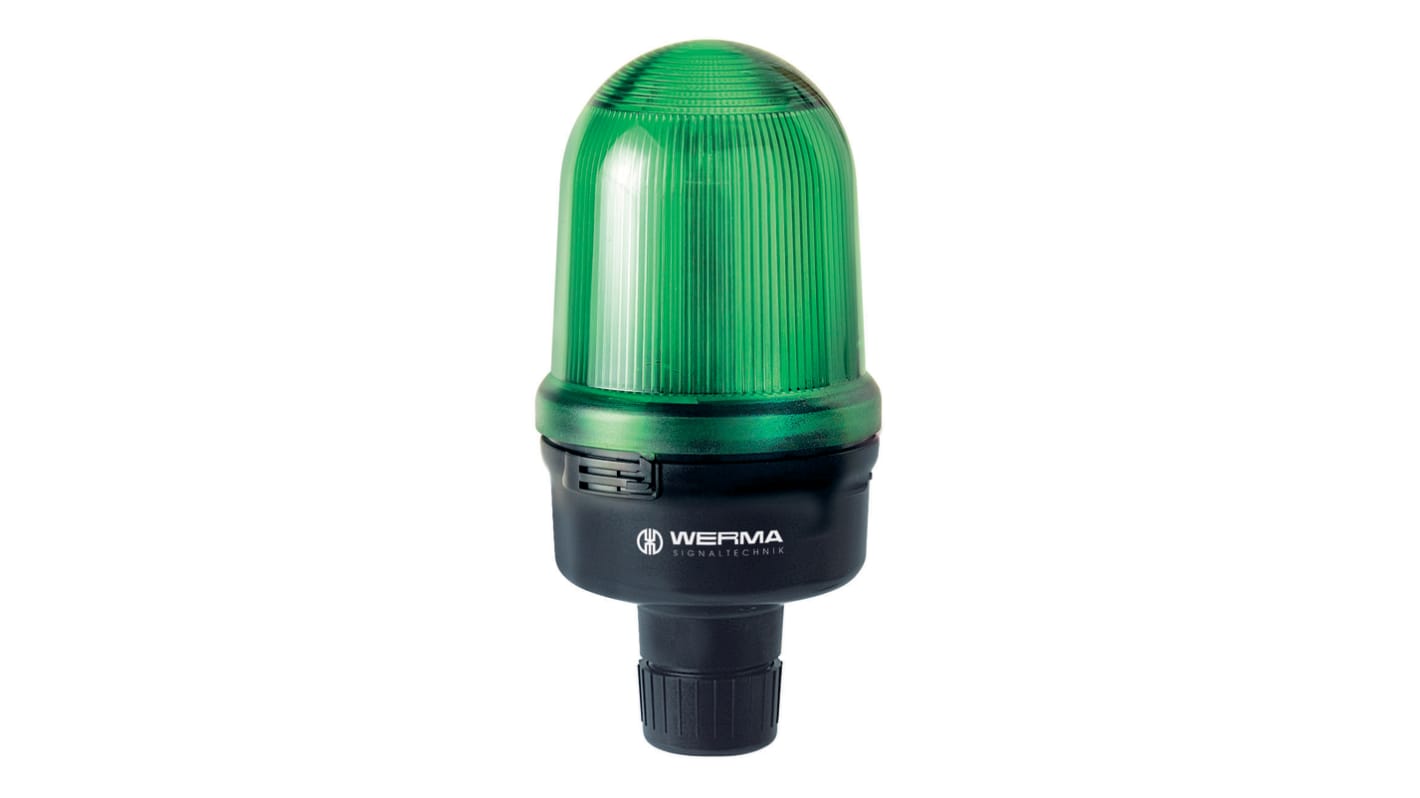 Werma 829 Series Green Continuous lighting Beacon, 24 V, Tube Mounting, LED Bulb