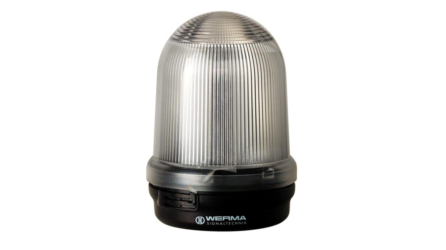 Werma 829 Series Clear EVS Beacon, 115 → 230 V, Base Mount, LED Bulb