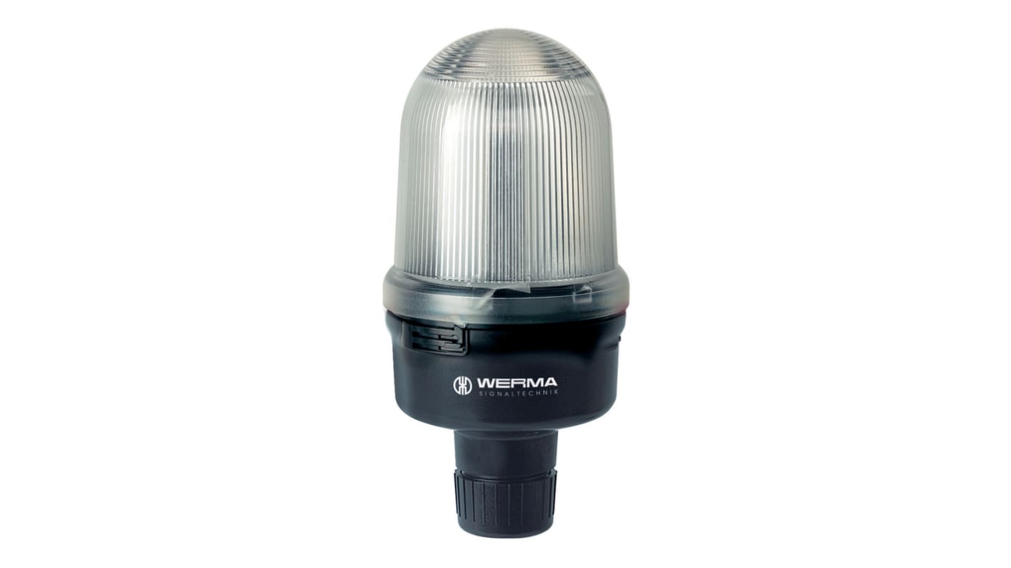 Werma 829 Series Clear EVS Beacon, 115 → 230 V, Tube Mounting, LED Bulb