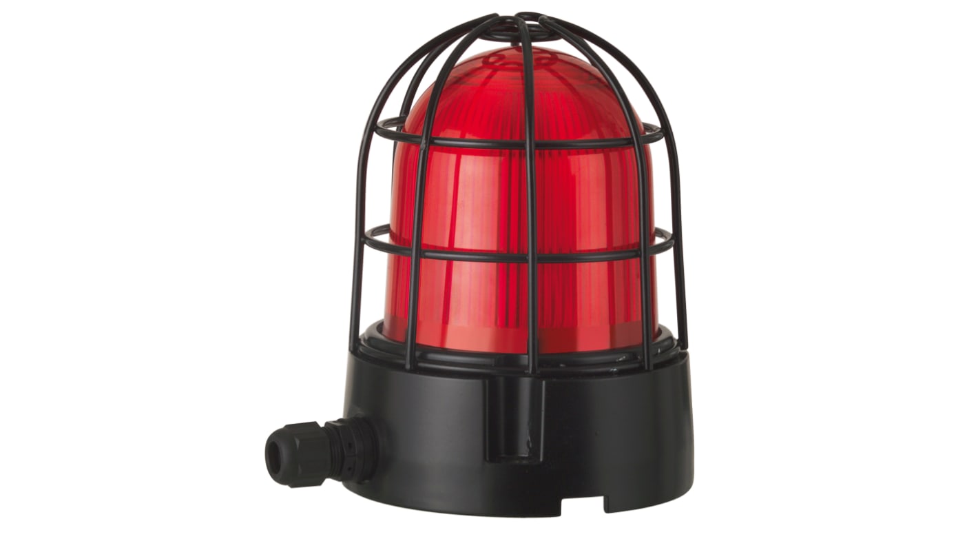 Werma 839 Series Red Flashing Beacon, 24 V, Base Mount, Xenon Bulb