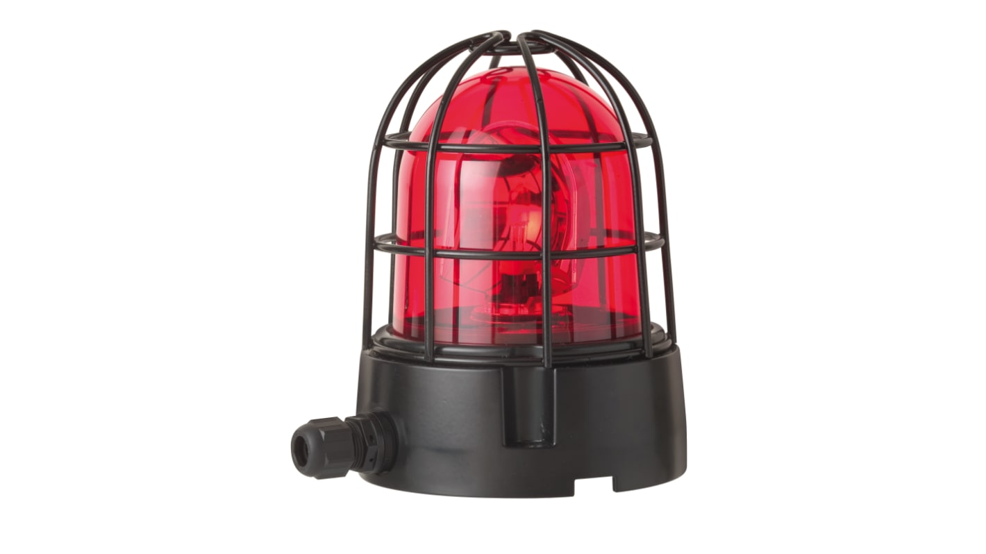 Werma 839 Series Red Rotating Beacon, 24 V, Base Mount, Incandescent Bulb