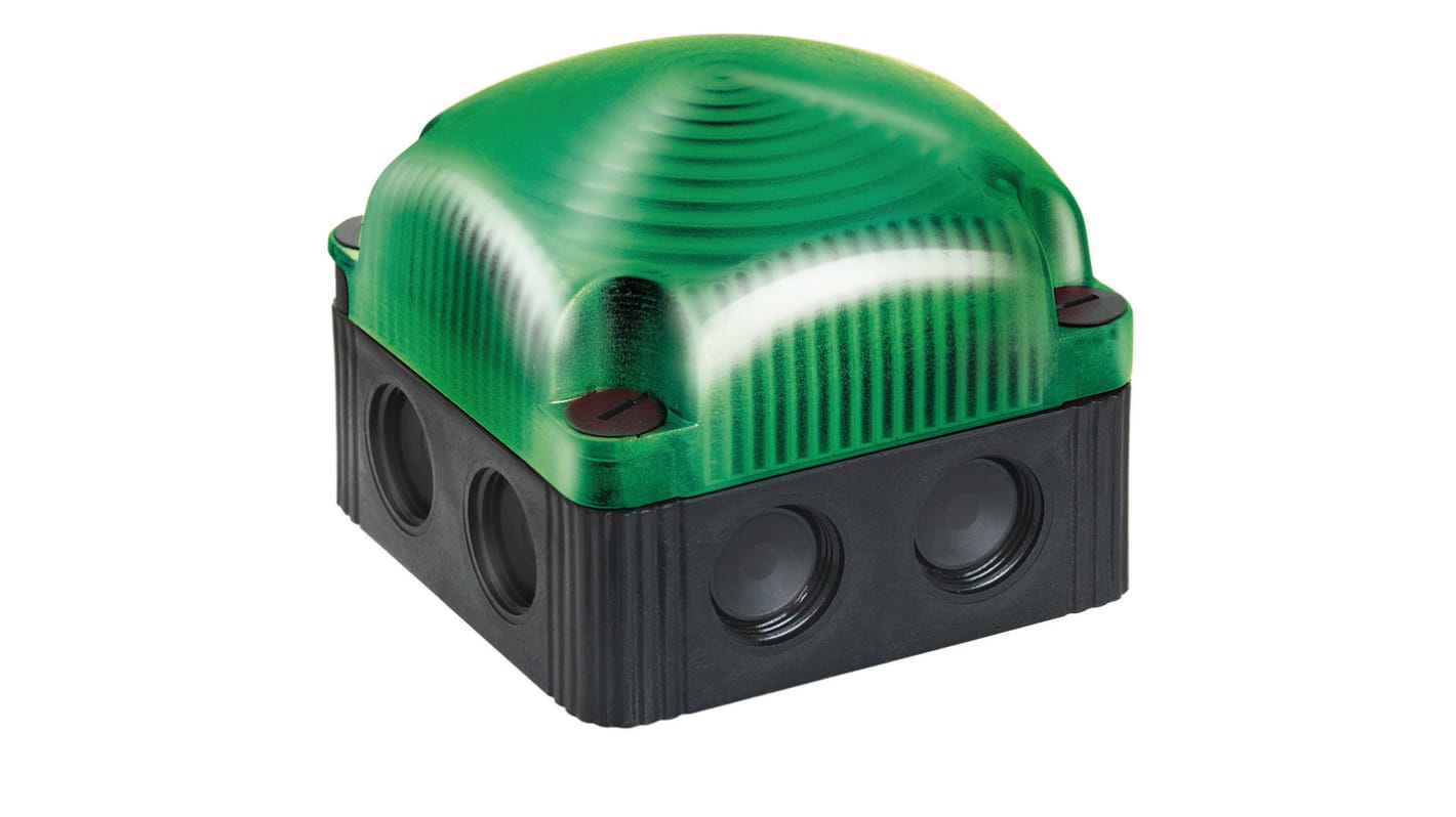 Werma 853 Series Green Flashing Beacon, 12 V, Base Mount/ Wall Mount, LED Bulb