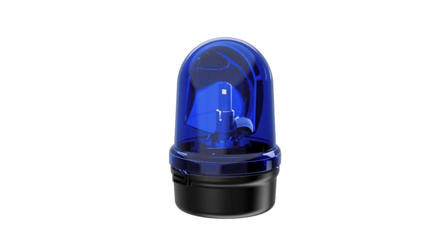 Werma 885 Series Blue Rotating Beacon, 24 V, Base Mount, LED Bulb