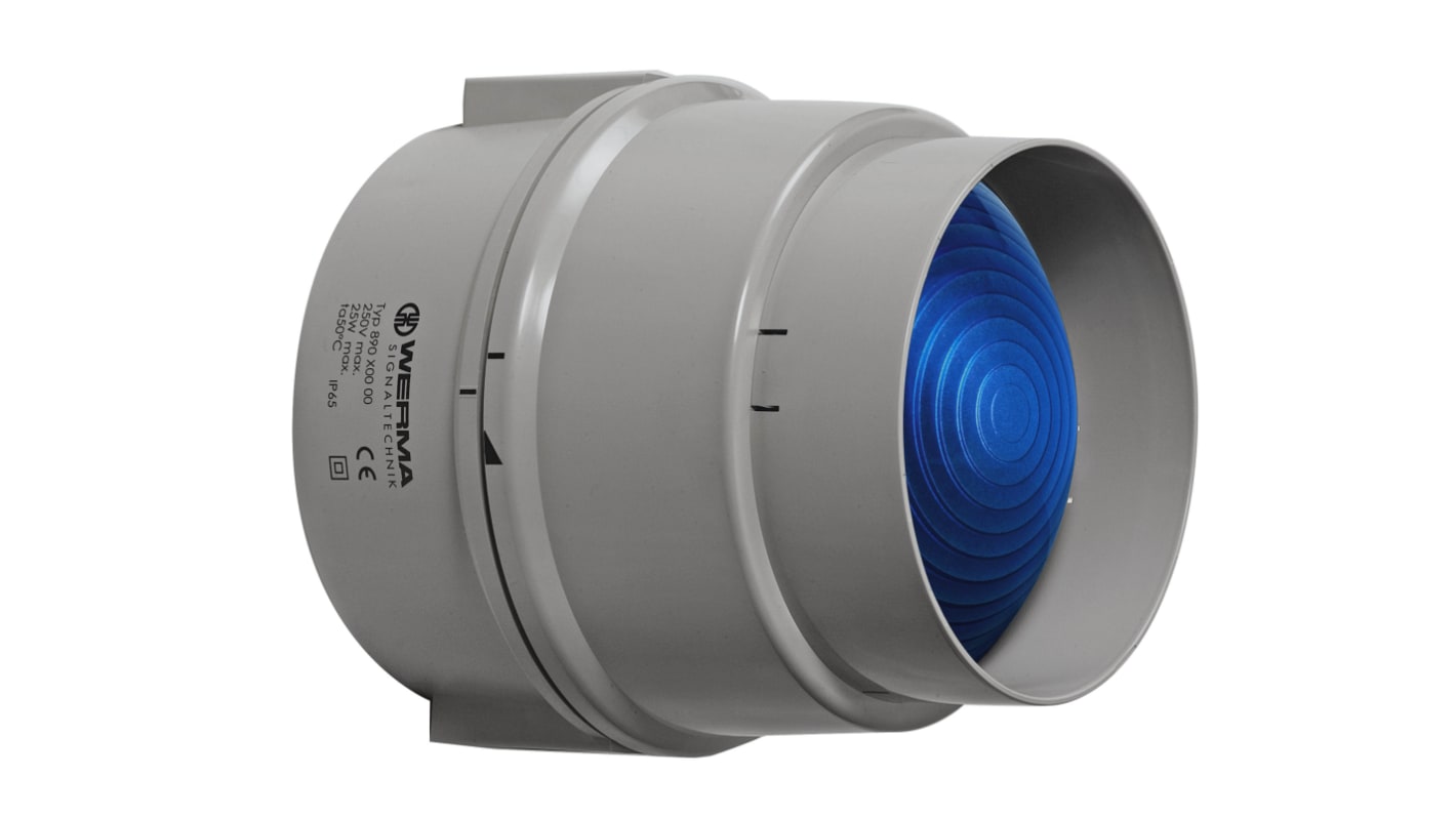 Werma 890 Glühlampe, Dauer Signalleuchte Blau, 12 → 230 V