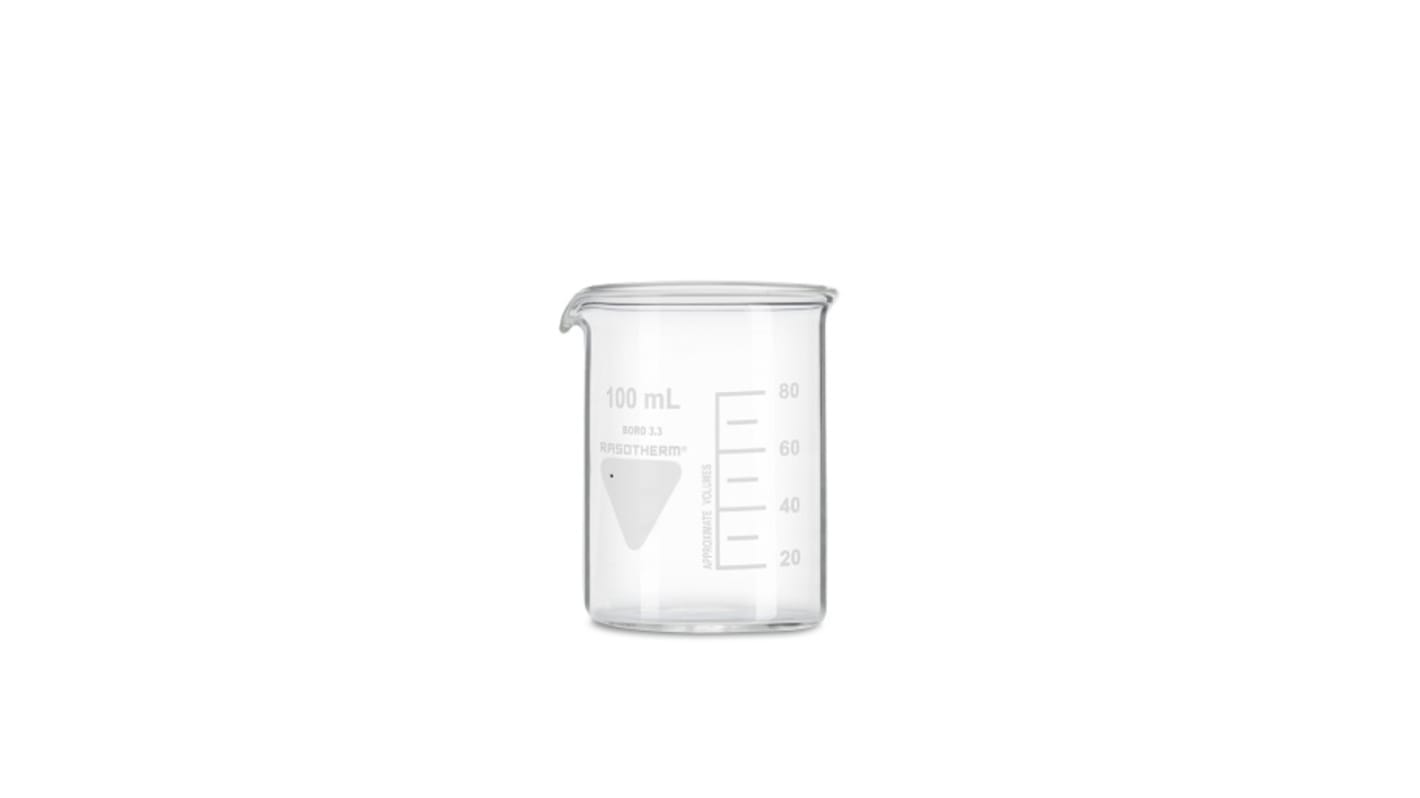 RS PRO Borosilicate Glass 100ml Beaker