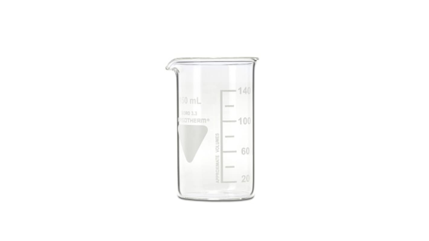 Bécher RS PRO, Verre borosilicate, 150ml