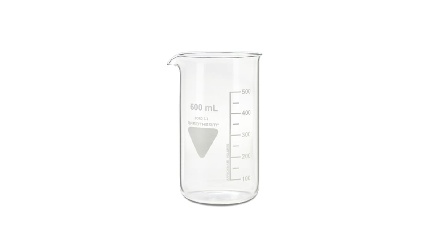 RS PRO Borosilicate Glass 600ml Beaker