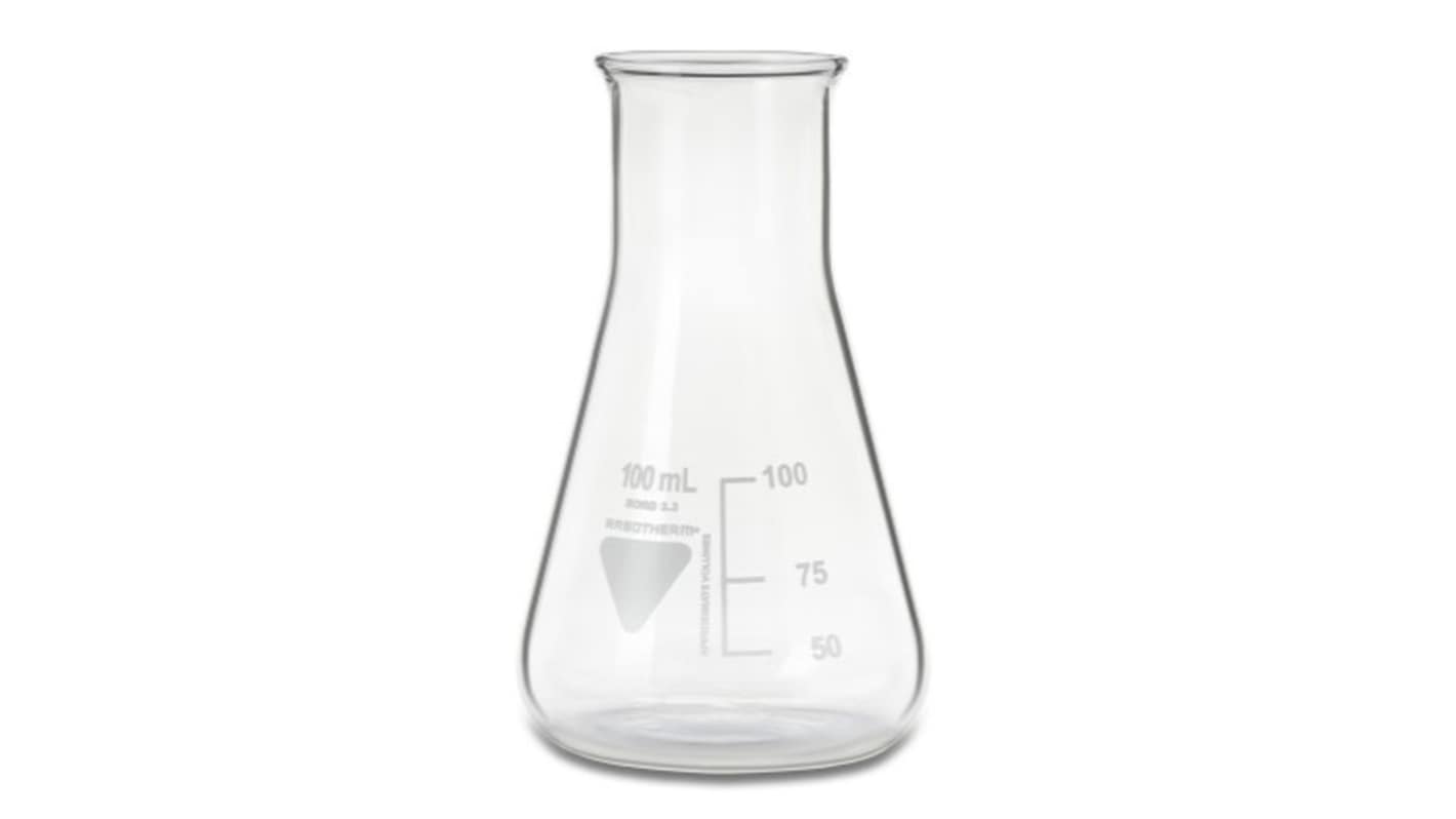 RS PRO Borosilicate Glass 100ml Laboratory Flask