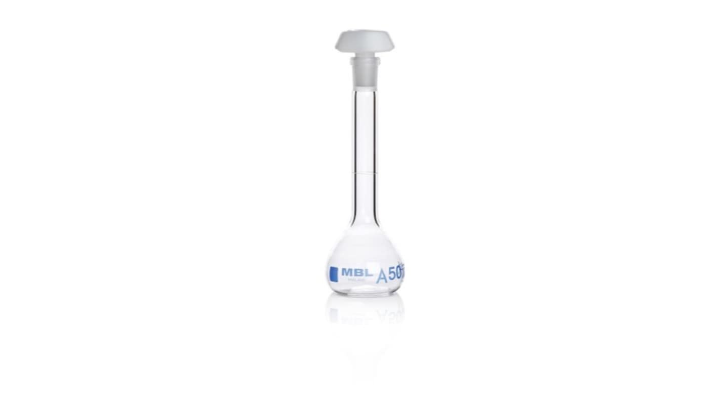 RS PRO 100ml Borosilicate Glass Narrow Neck Volumetric Flask