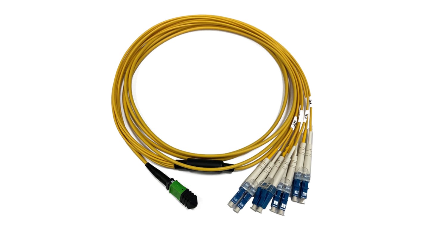 Cable de fibra óptica Molex de 8 núcleos, con A: MPO, con B: LC x 4, long. 5m
