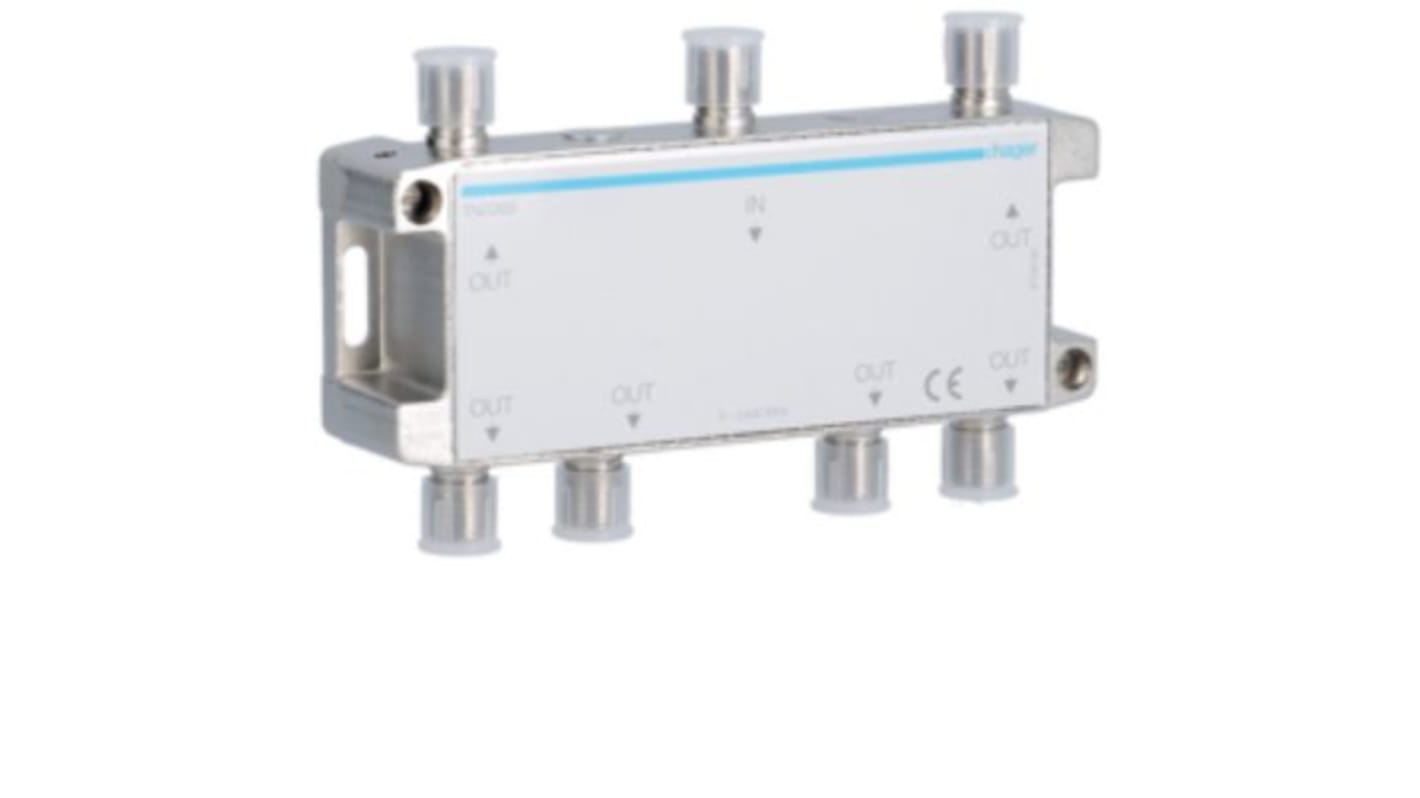 Hager Coaxial RF Splitter, Frequency 5 → 2400MHz