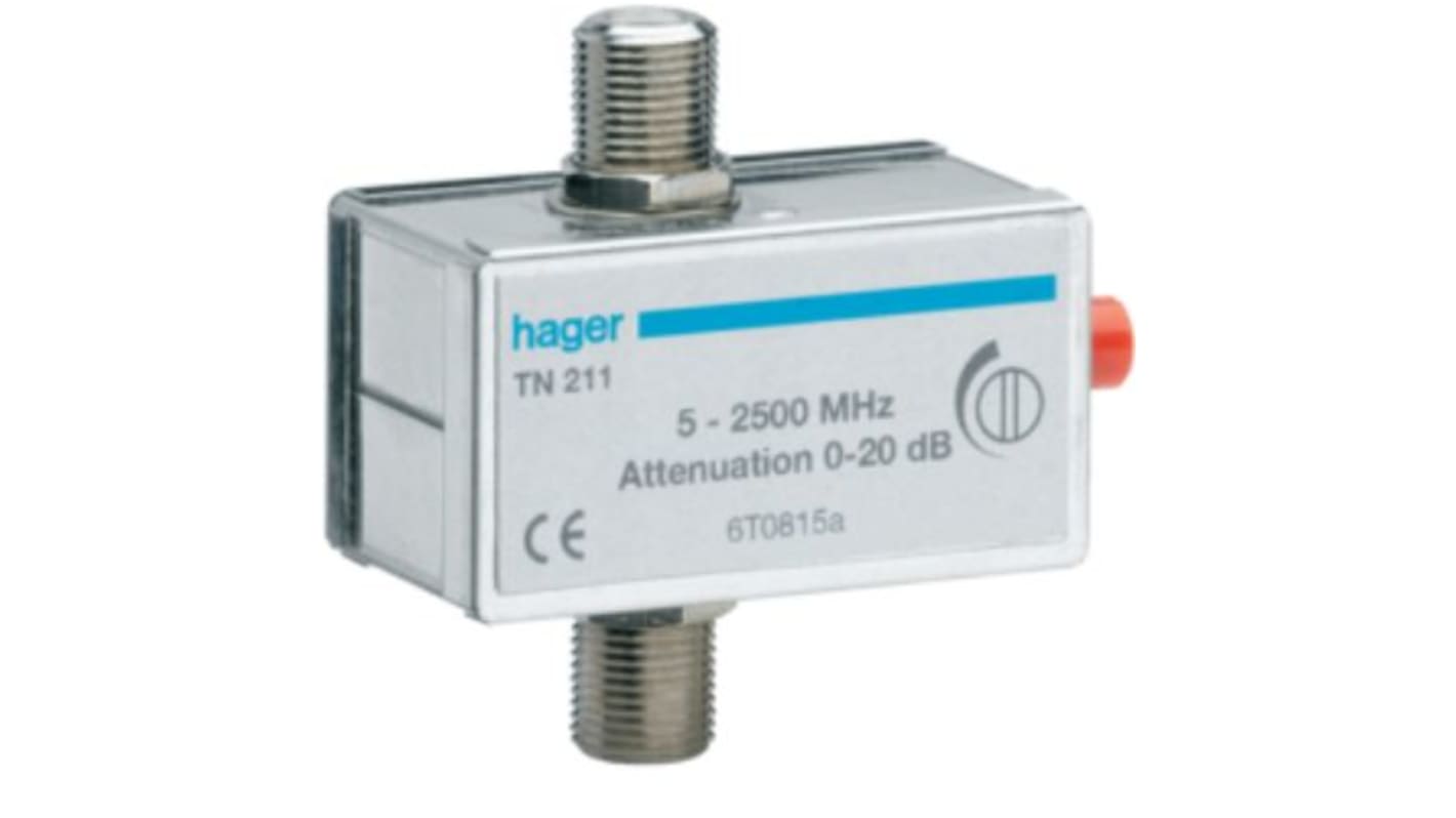 Hager RF Attenuator Straight Coaxial 20dB, Operating Frequency 2400MHz