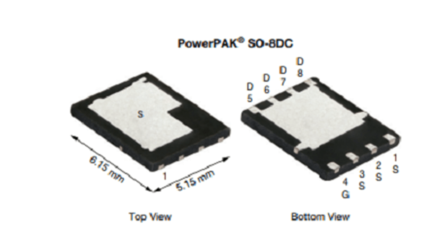 MOSFET Vishay canal N, PowerPAK SO-8DC 153 A 80 V, 8 broches