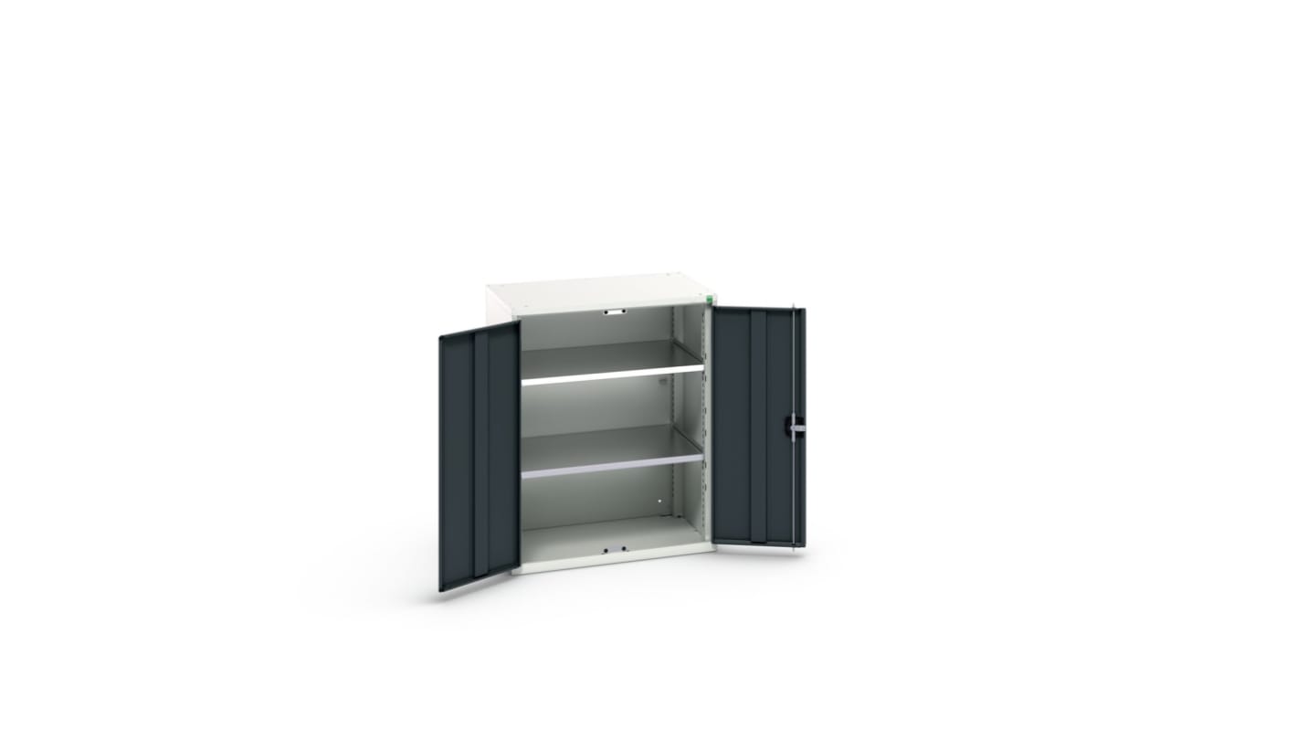Armadietto da pavimento a 2 ante Bott in Acciaio, 1000 x 800 x 550mm, 2 ripiani, Bloccabile