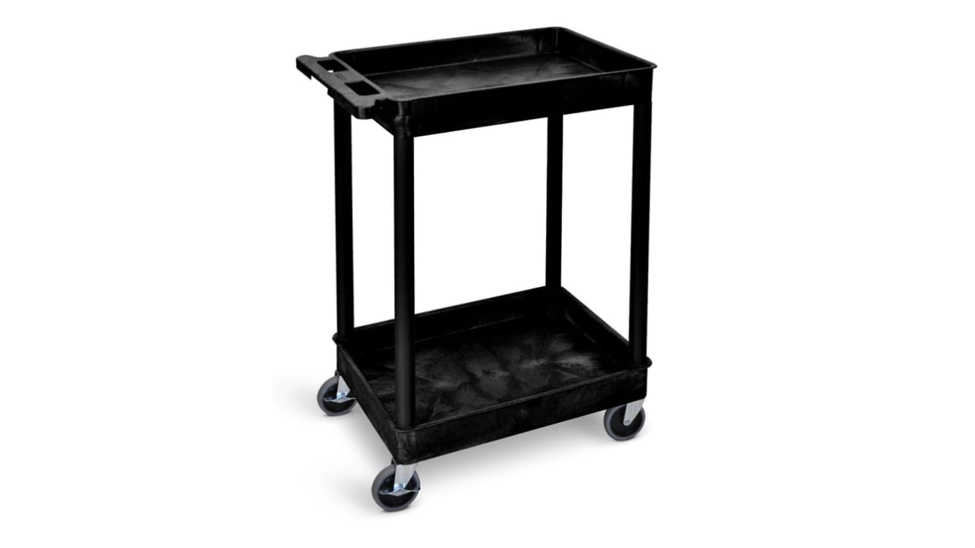 RS PRO Trolley mit 2 Ebenen, PE Rahmen, 610 x 460 x 980mm, max. 150kg, 980mm