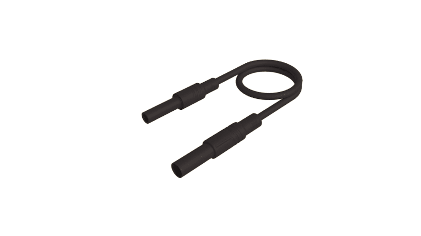 Hirschmann Test & Measurement 4 mm Test Probe Lead, 32A, Black, 2m Lead Length