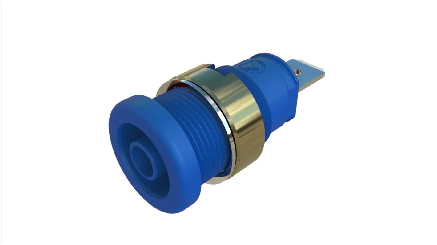 Hirschmann Test & Measurement Blue Female Banana Socket, 4 mm Connector, Tab Termination, 32A, Nickel Plating