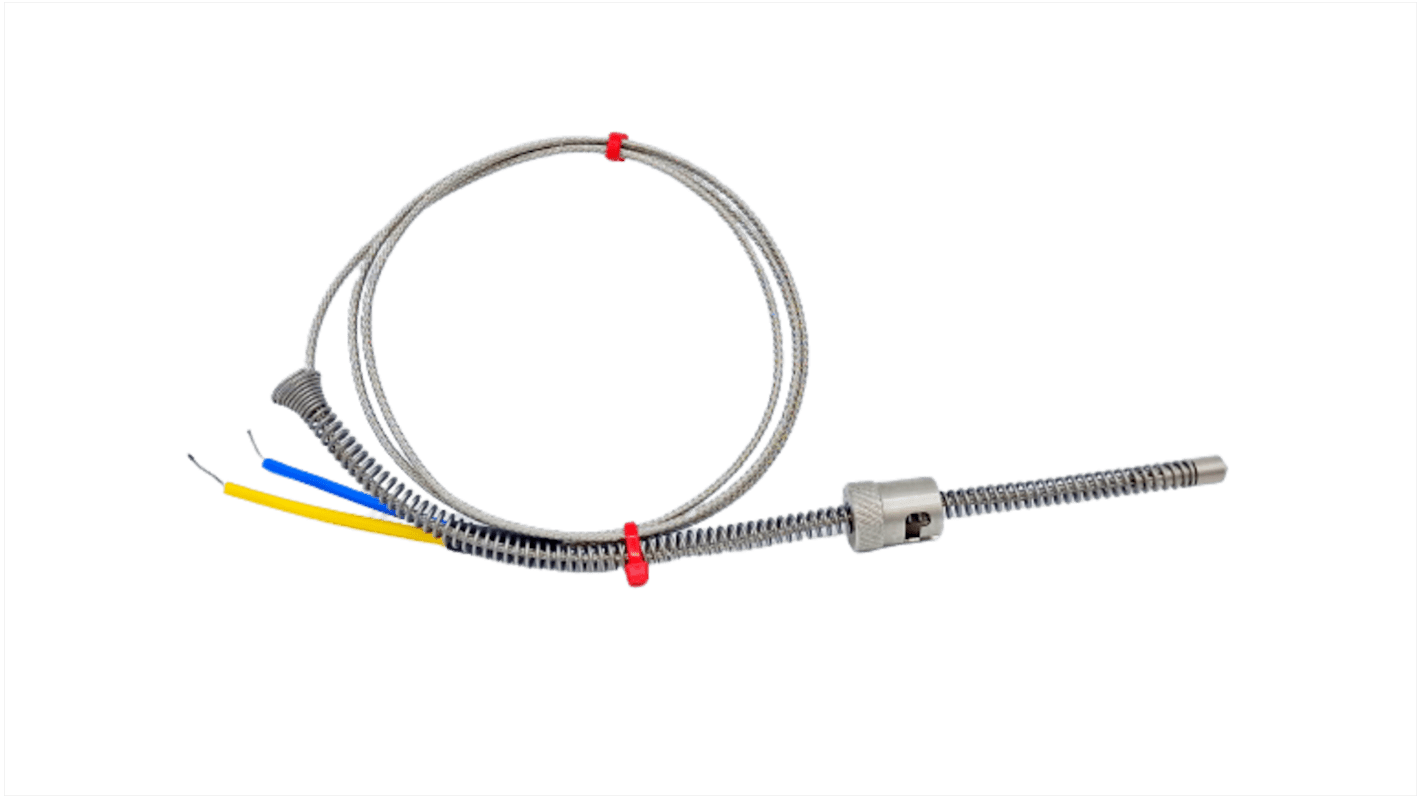 Termopar tipo J RS PRO, Ø sonda 6mm x 1m, temp. máx +350°C, cable de 1m, conexión Extremo de cable pelado