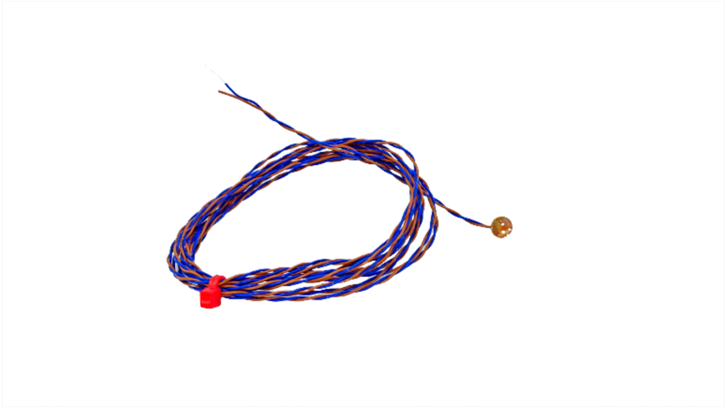 RS PRO Type K Copper Disc Thermocouple 2m Length, 6.35mm Diameter → +200°C