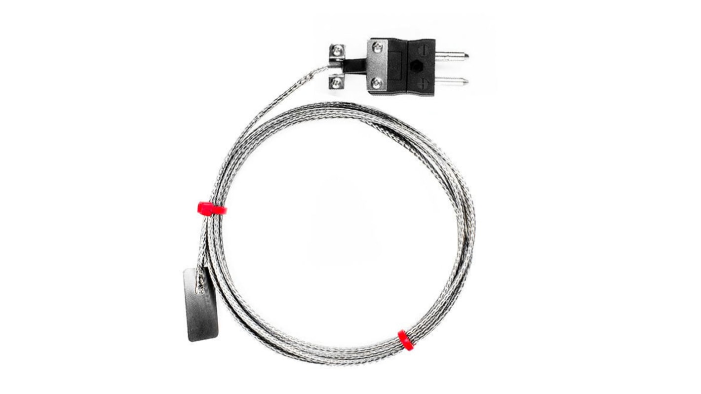 Termopar tipo J RS PRO, Ø sonda 13mm x 1m, temp. máx +350°C, cable de 1m, conexión Conector macho estándar