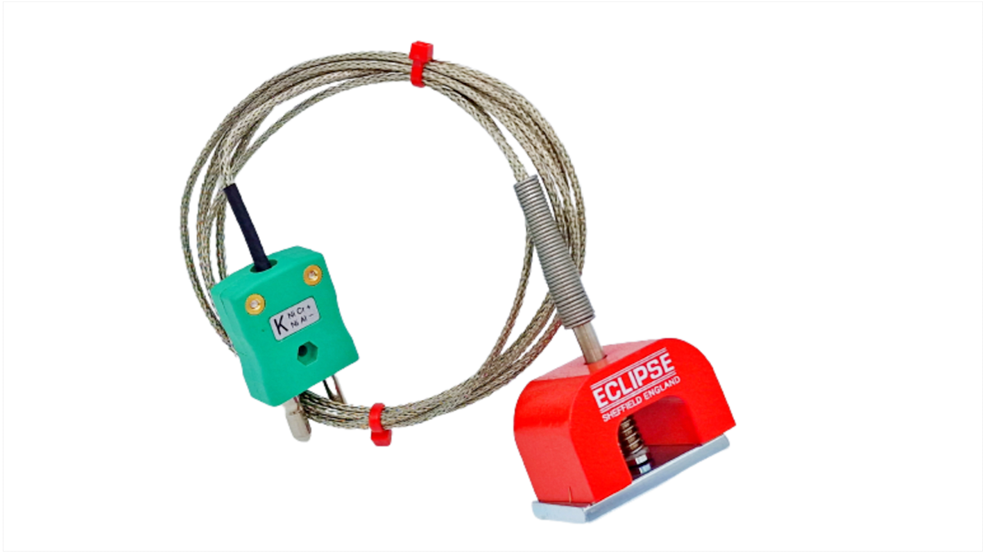 Podkovovitý magnetický termočlánek 3m kabel typ K 3m sonda na +250°C IEC, V souladu s RoHS RS PRO