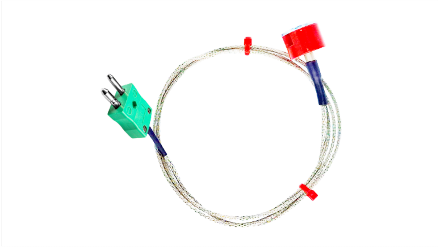 RS PRO Type K Button Magnet Thermocouple 1m Length, → +250°C