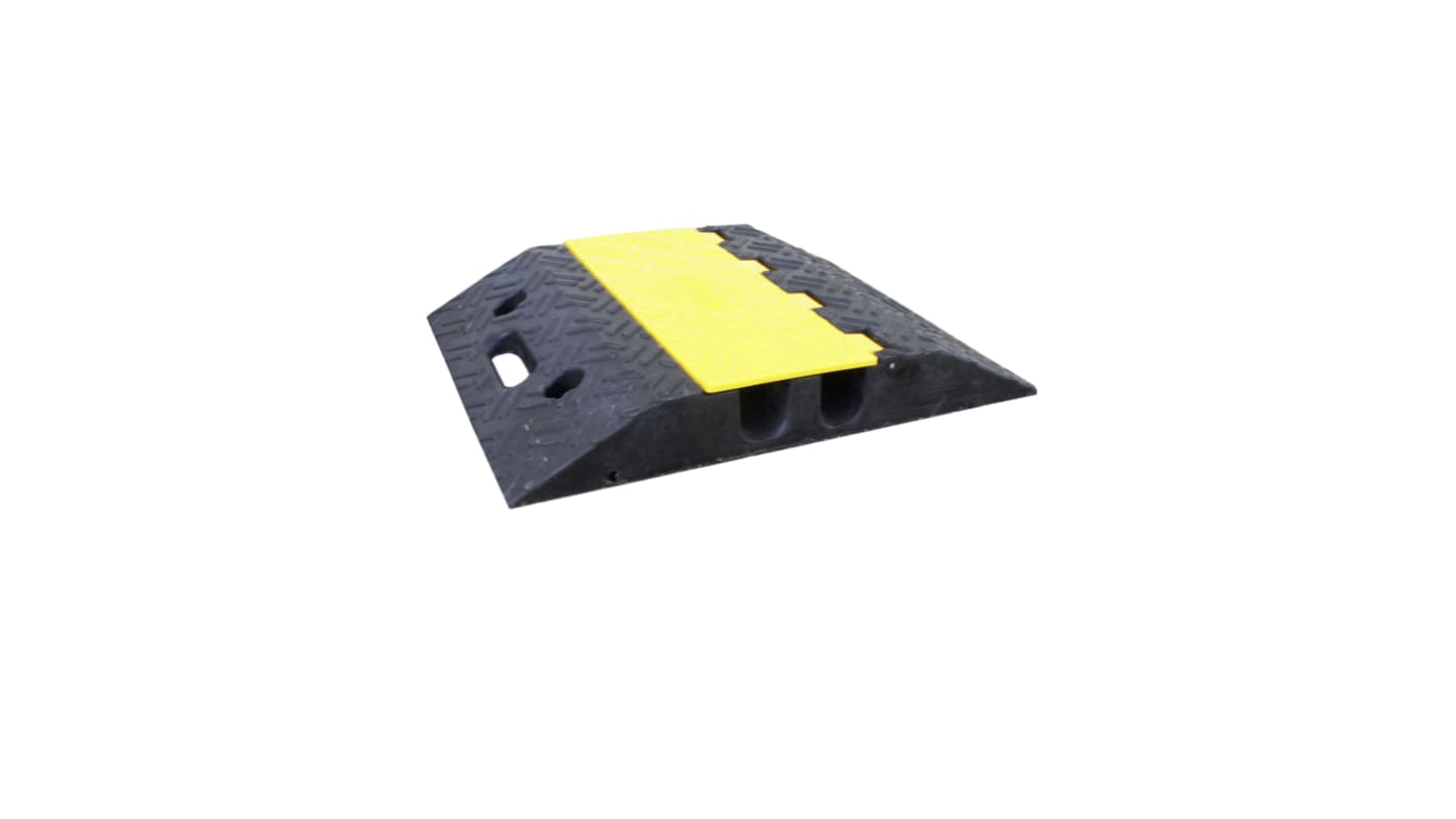 RS PRO Kabelabdeckung, Kabelbrücke, Innen-Ø 35mm 35mm, 400 mm x 500mm Gummi, Schwarz/Gelb 2-kanalig