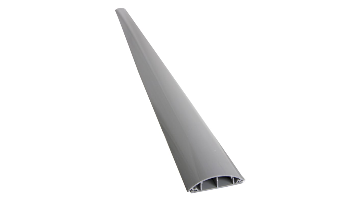 RS PRO 2m Grey Cable Cover in PVC, 17 x 10mm Inside dia.