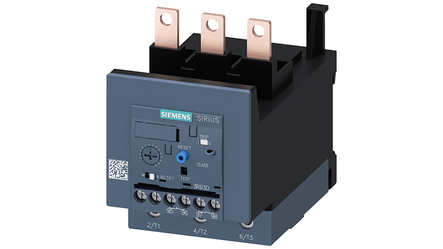 Siemens 3RB Overload Relay 1NC/1NO, 50 A F.L.C, 4 A Contact Rating, 45 kW, 3P, SIRIUS