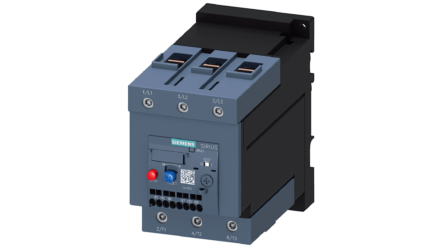 Siemens Overload Relay 1NC/1NO, 115 A F.L.C, 4 A Contact Rating, 90 kW, 3P, SIRIUS 3RB