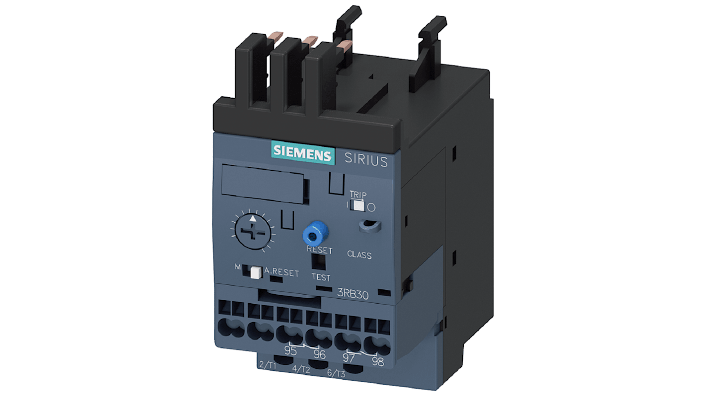Siemens SIRIUS 3RU2 Thermal Overload Relay 1NC/1NO, 22 A F.L.C, 3 A Contact Rating, 18.5 kW, 3P, SIRIUS