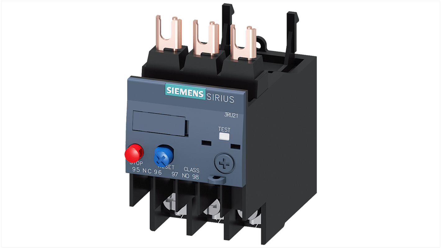 Siemens SIRIUS 3RU2 Thermal Overload Relay 1NC/1NO, 10 A F.L.C, 3 A Contact Rating, 7.5 kW, 3P, SIRIUS