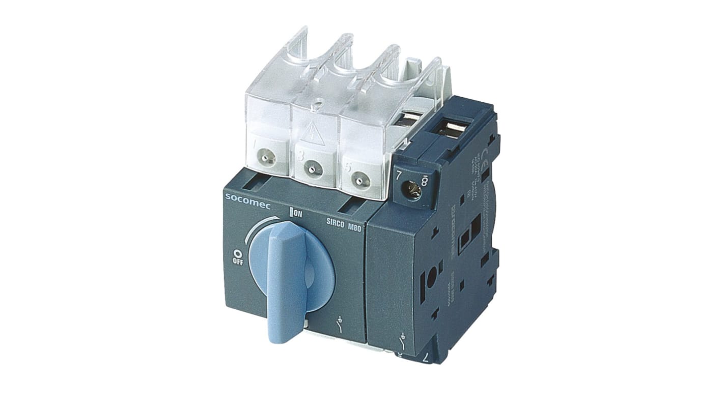 Socomec 3P Pole DIN Rail Switch Disconnector - 60A Maximum Current, 30kW Power Rating