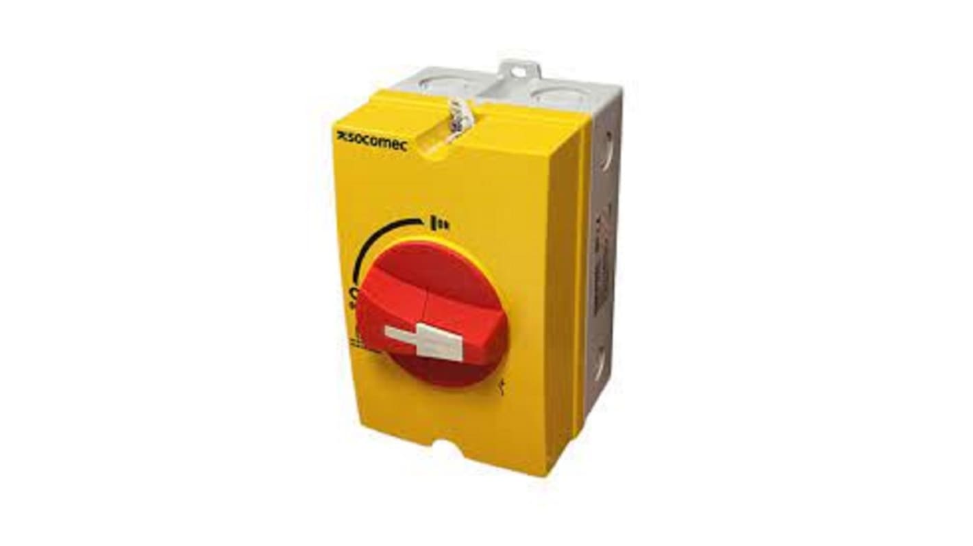 Socomec 3P Pole Wall Mount Switch Disconnector - 80A Maximum Current, IP65