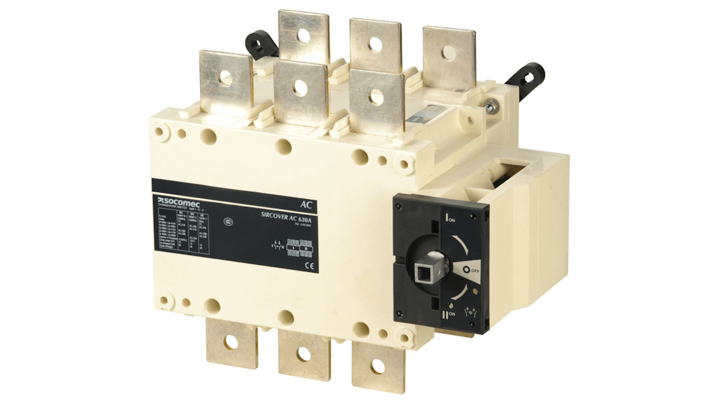 Socomec 3P Pole DIN Rail Switch Disconnector - 500A Maximum Current, 310kW Power Rating