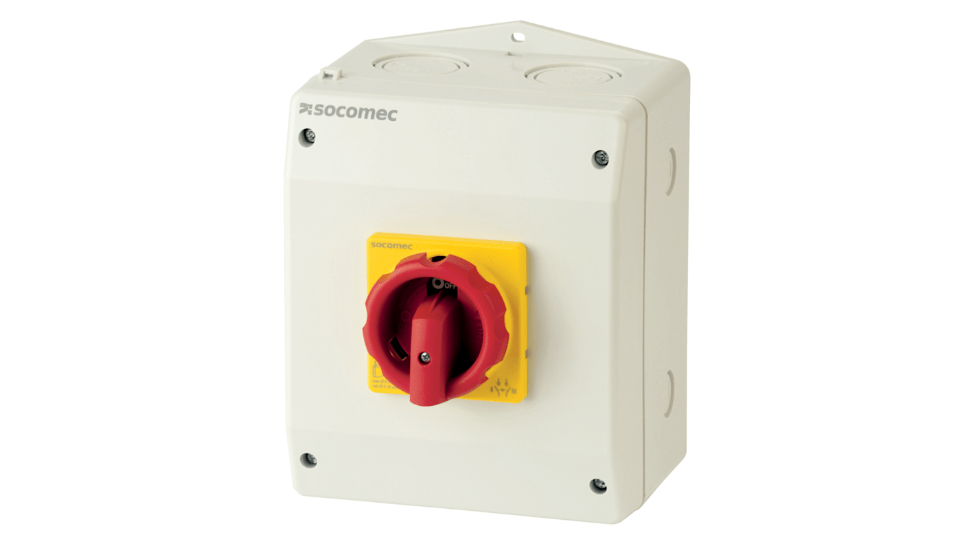 Socomec, 4P 2 Position Manual Cam Transfer Switch, 690V (Volts), 25A, Handle Actuator