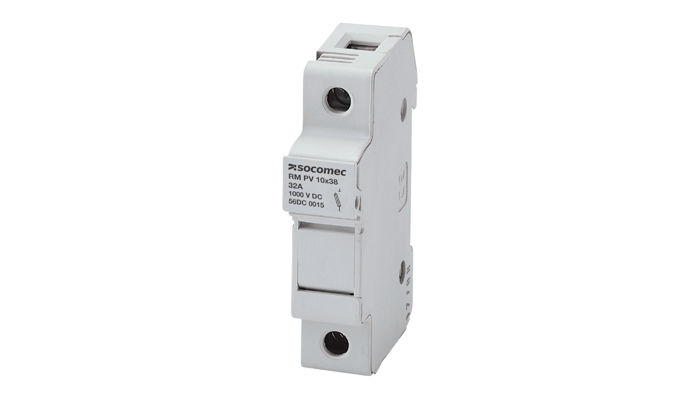 Portafusible Socomec 32A para 10 x 38mm 1 Polo Polos RM PV 1kV dc