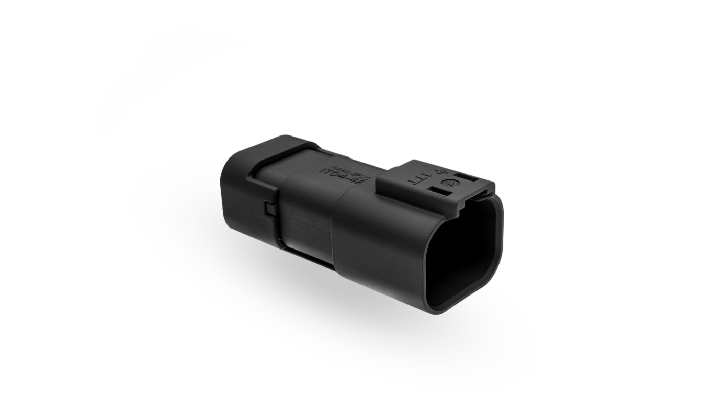 4 way Receptacle, Black, with end cap, N