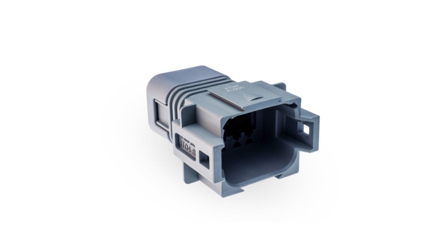 8 way Receptacle, grey, with end cap, N-