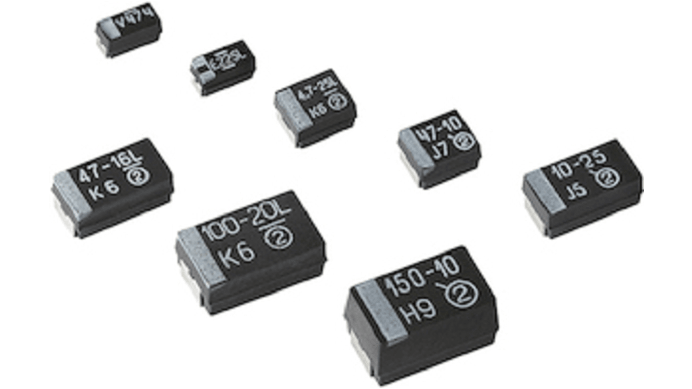 Vishay タンタルコンデンサ,10μF,6.3V dc,1411,293D106X96R3B2TE3