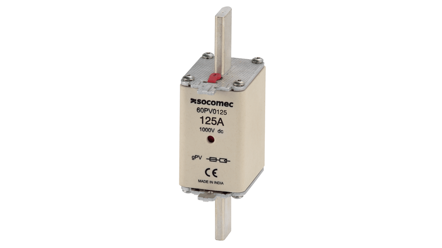 Socomec 63A Tag Fuse, 22.2 x 58, 1kV dc